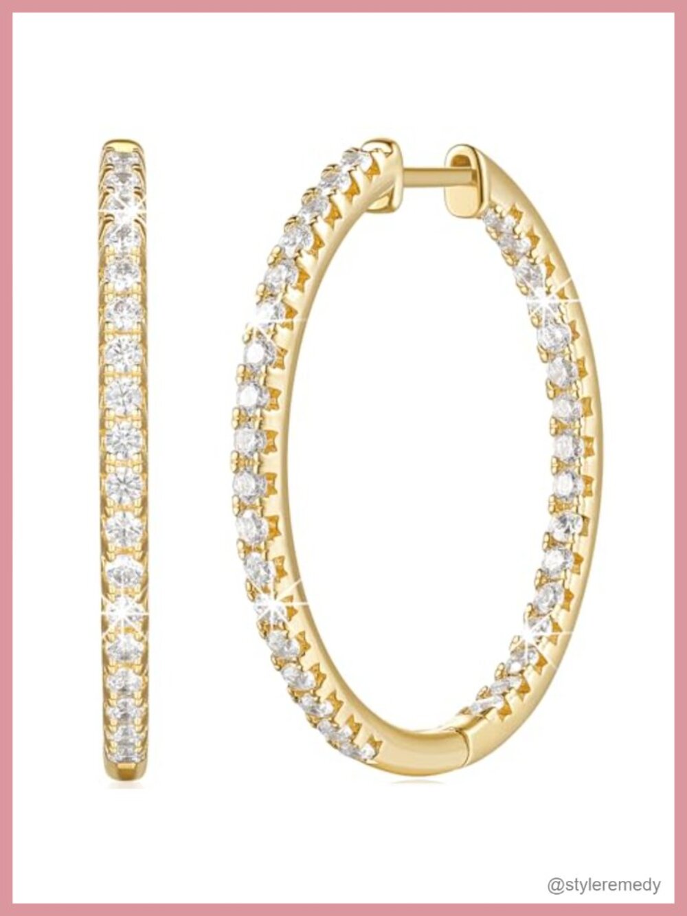 14K Gold Plated Hoop Earrings Hypoallergenic 30mm